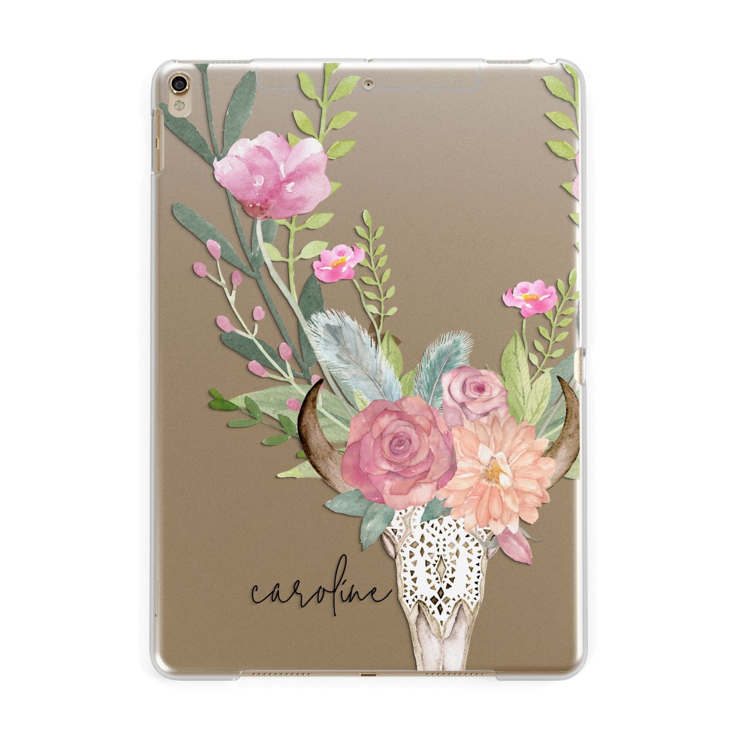 Personalised Bull s Skull Apple iPad Gold Case