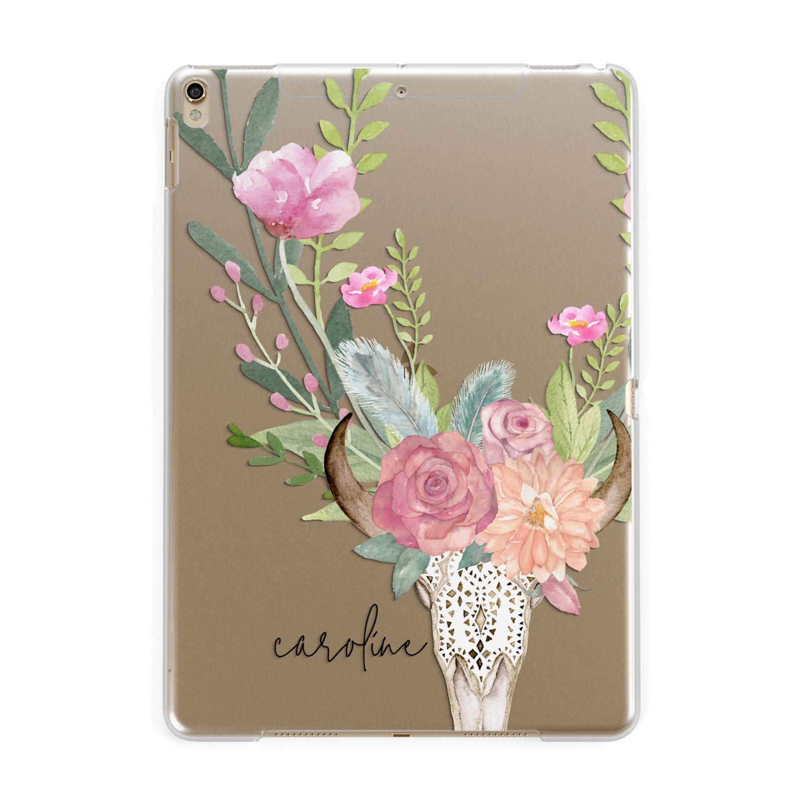 Personalised Bull s Skull Apple iPad Gold Case