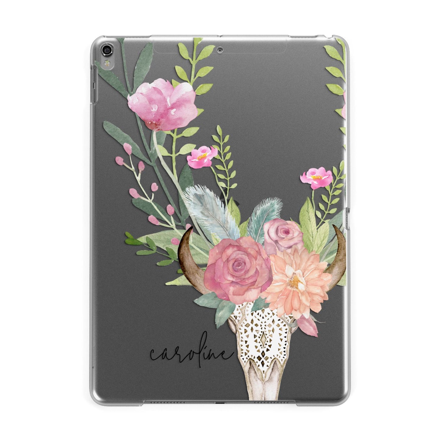 Personalised Bull s Skull Apple iPad Grey Case