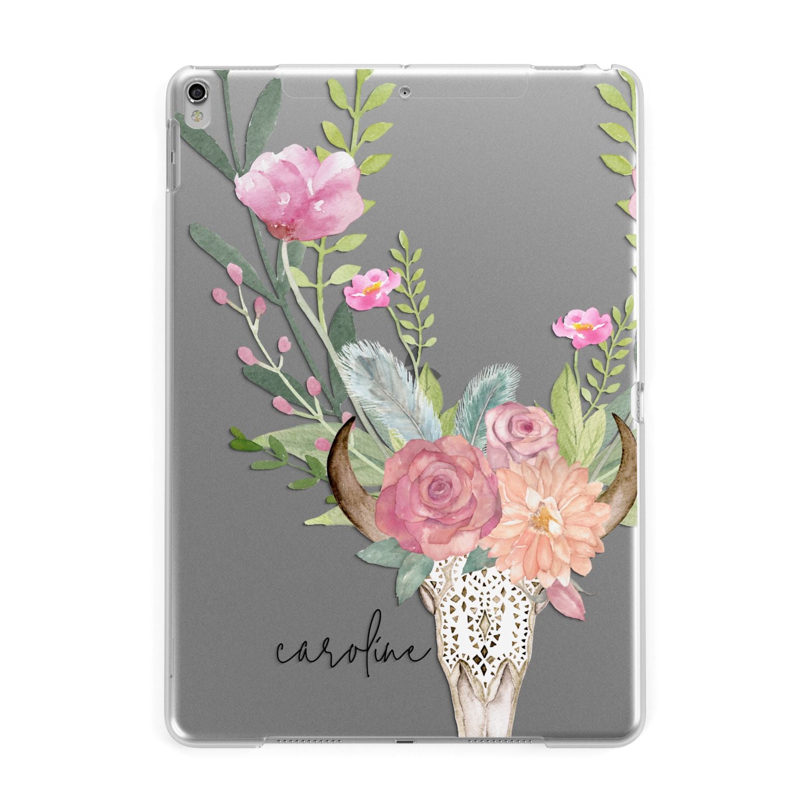 Personalised Bull s Skull Apple iPad Silver Case