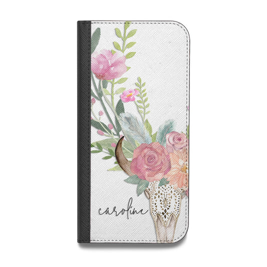 Personalised Bull s Skull Vegan Leather Flip Samsung Case