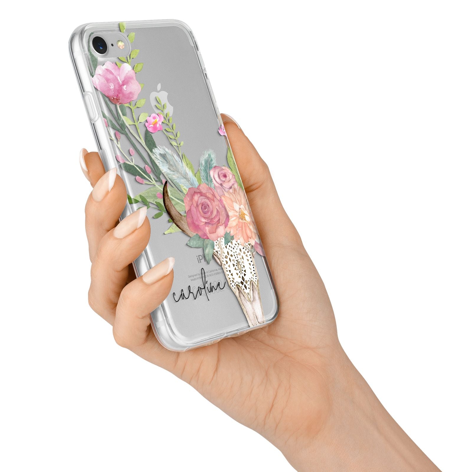 Personalised Bull s Skull iPhone 7 Bumper Case on Silver iPhone Alternative Image