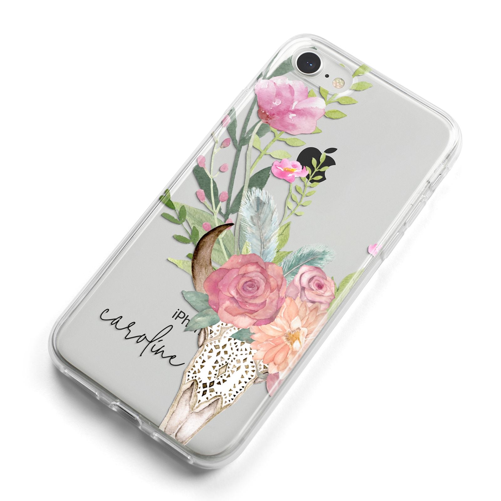 Personalised Bull s Skull iPhone 8 Bumper Case on Silver iPhone Alternative Image