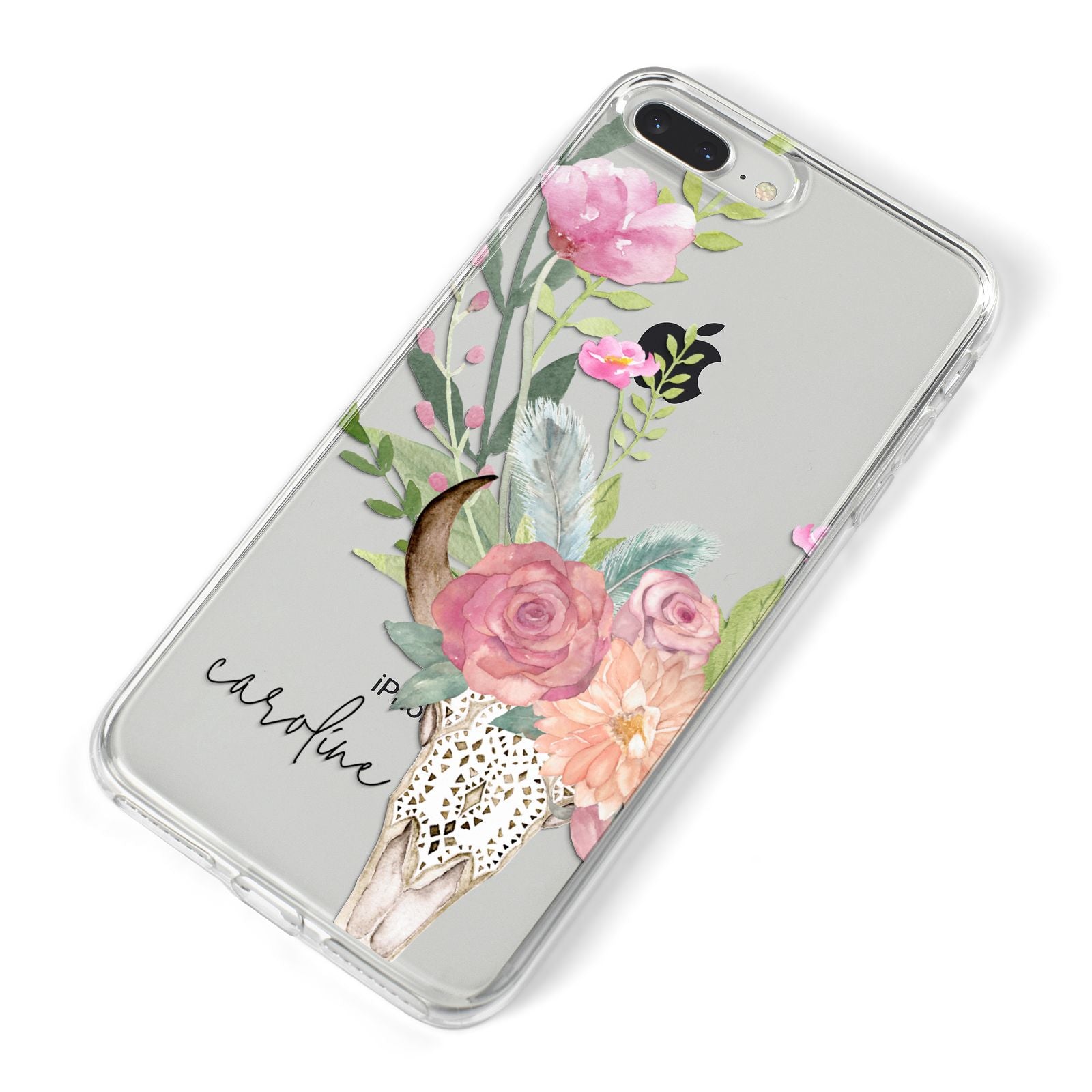 Personalised Bull s Skull iPhone 8 Plus Bumper Case on Silver iPhone Alternative Image