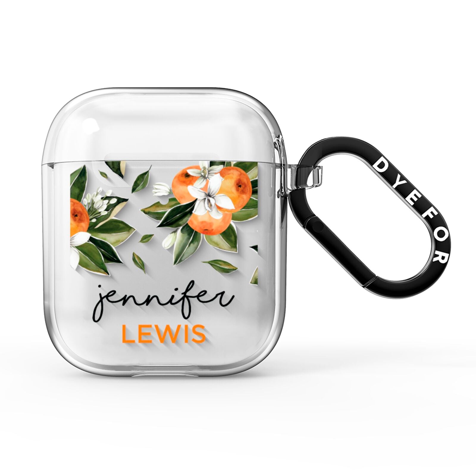 Personalised Bunch of Oranges AirPods Clear Case