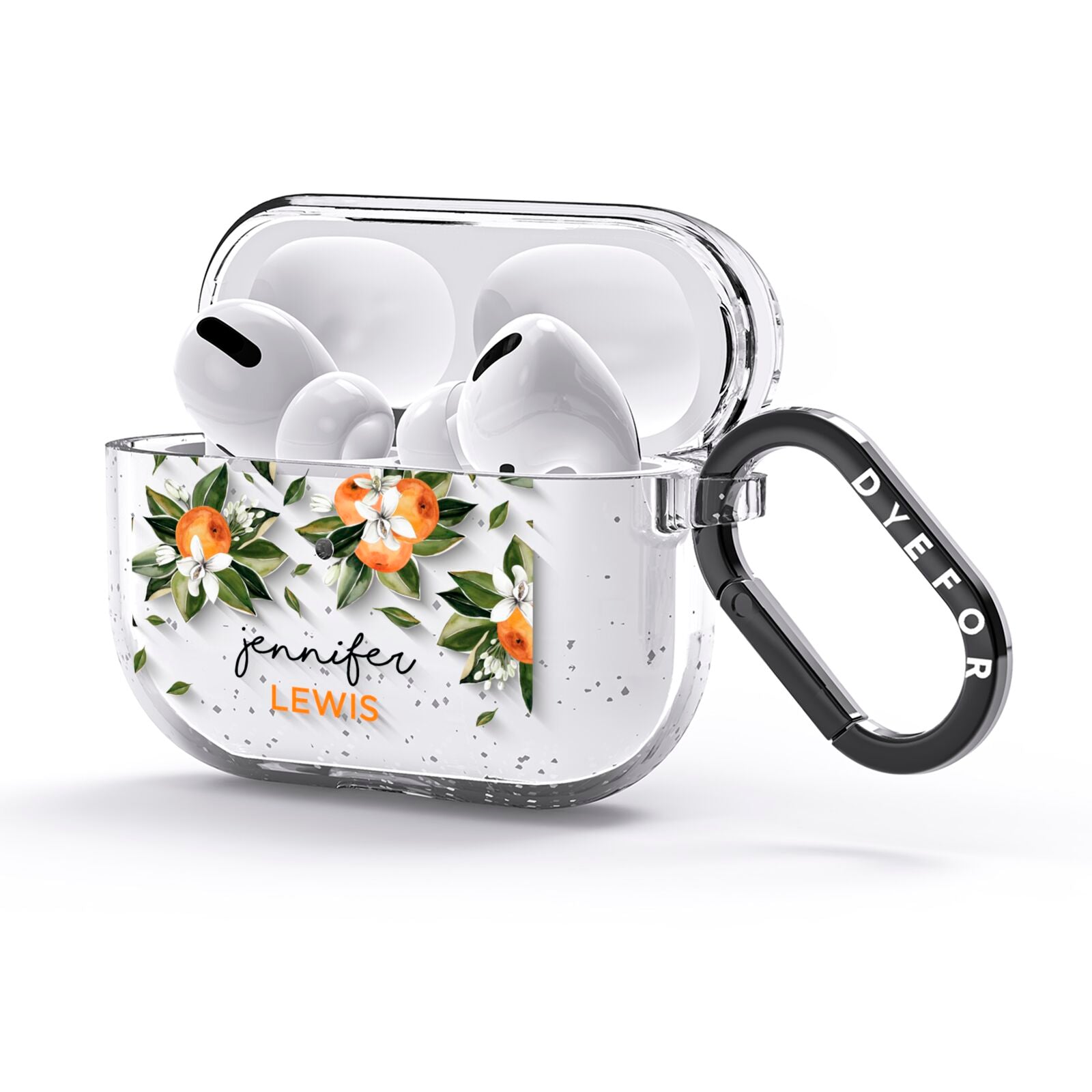 Personalised Bunch of Oranges AirPods Glitter Case 3rd Gen Side Image