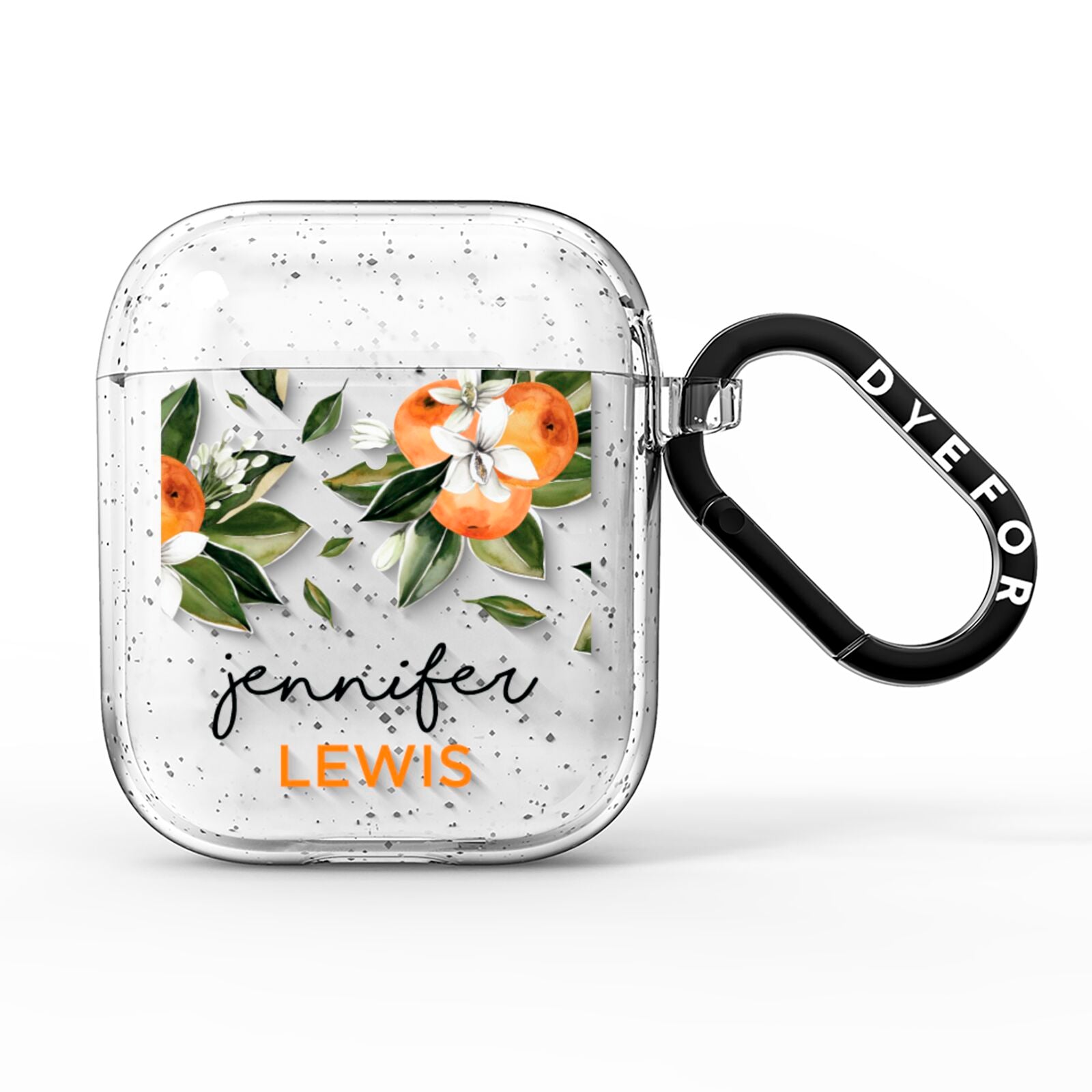 Personalised Bunch of Oranges AirPods Glitter Case