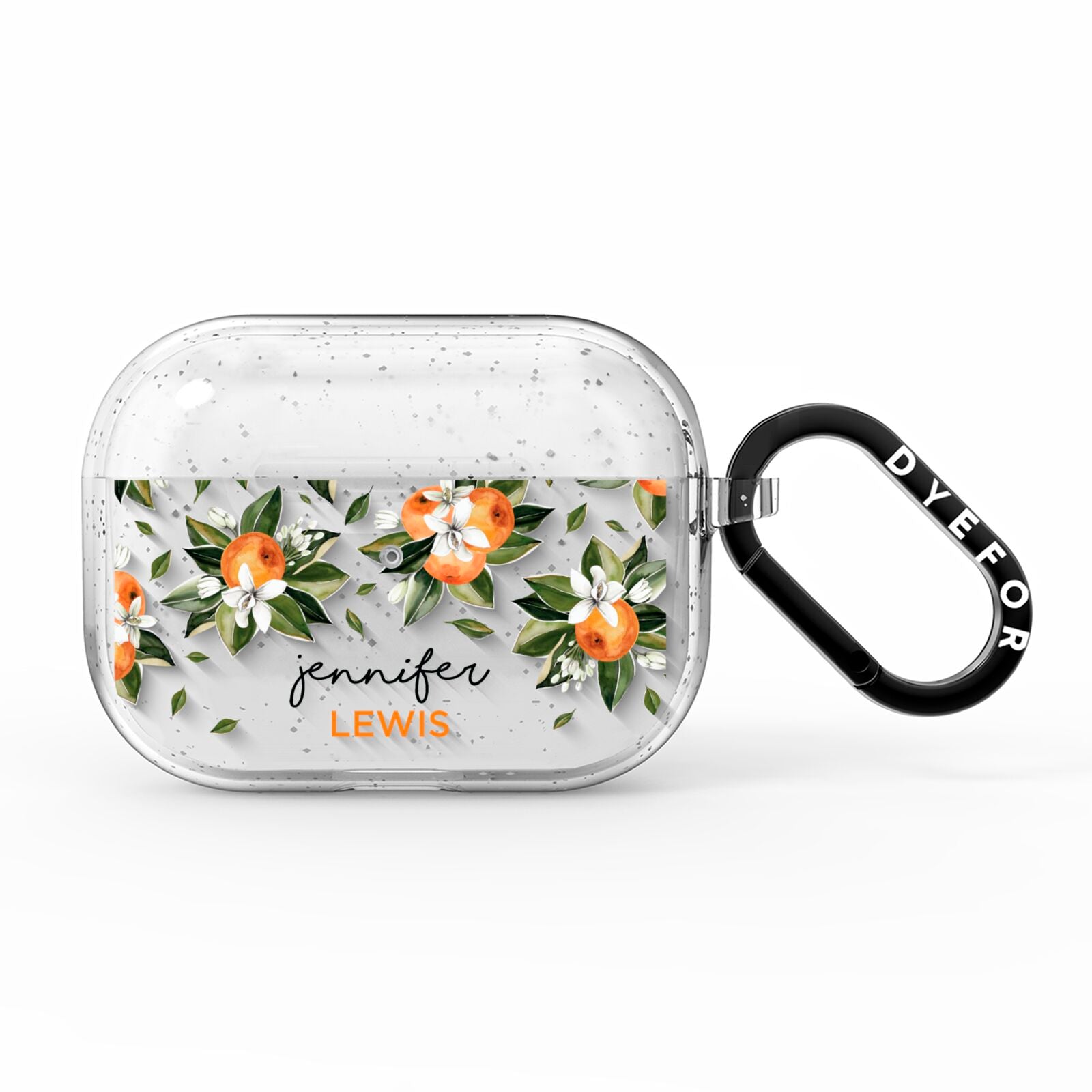 Personalised Bunch of Oranges AirPods Pro Glitter Case