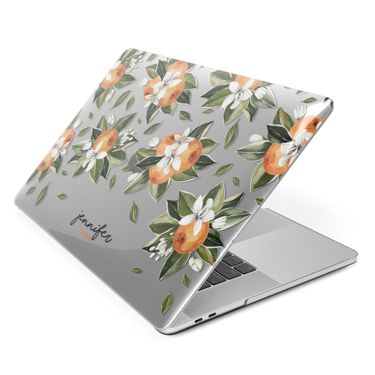 Personalised Bunch of Oranges Apple MacBook Case Side View