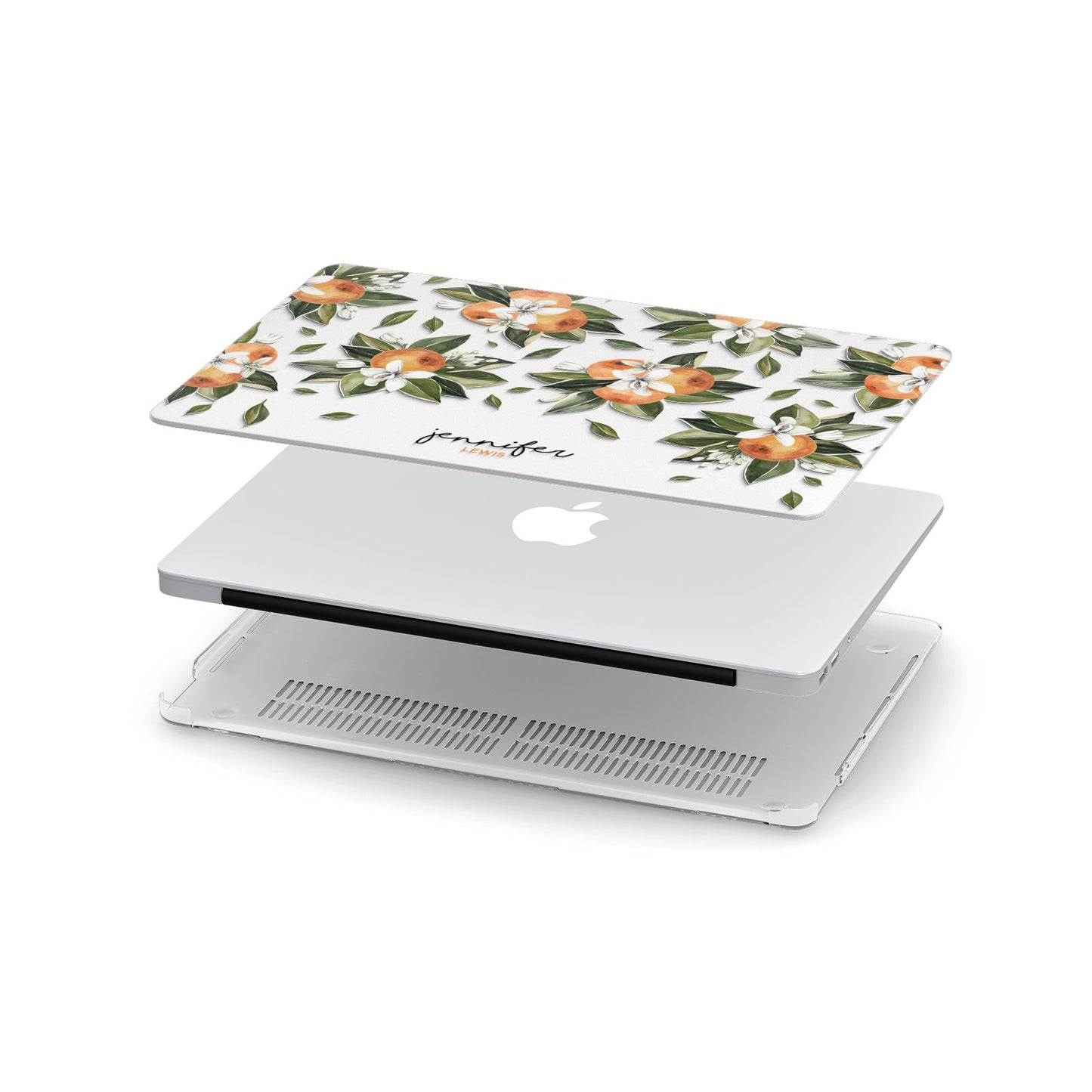 Personalised Bunch of Oranges Apple MacBook Case in Detail