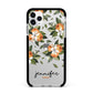 Personalised Bunch of Oranges Apple iPhone 11 Pro Max in Silver with Black Impact Case
