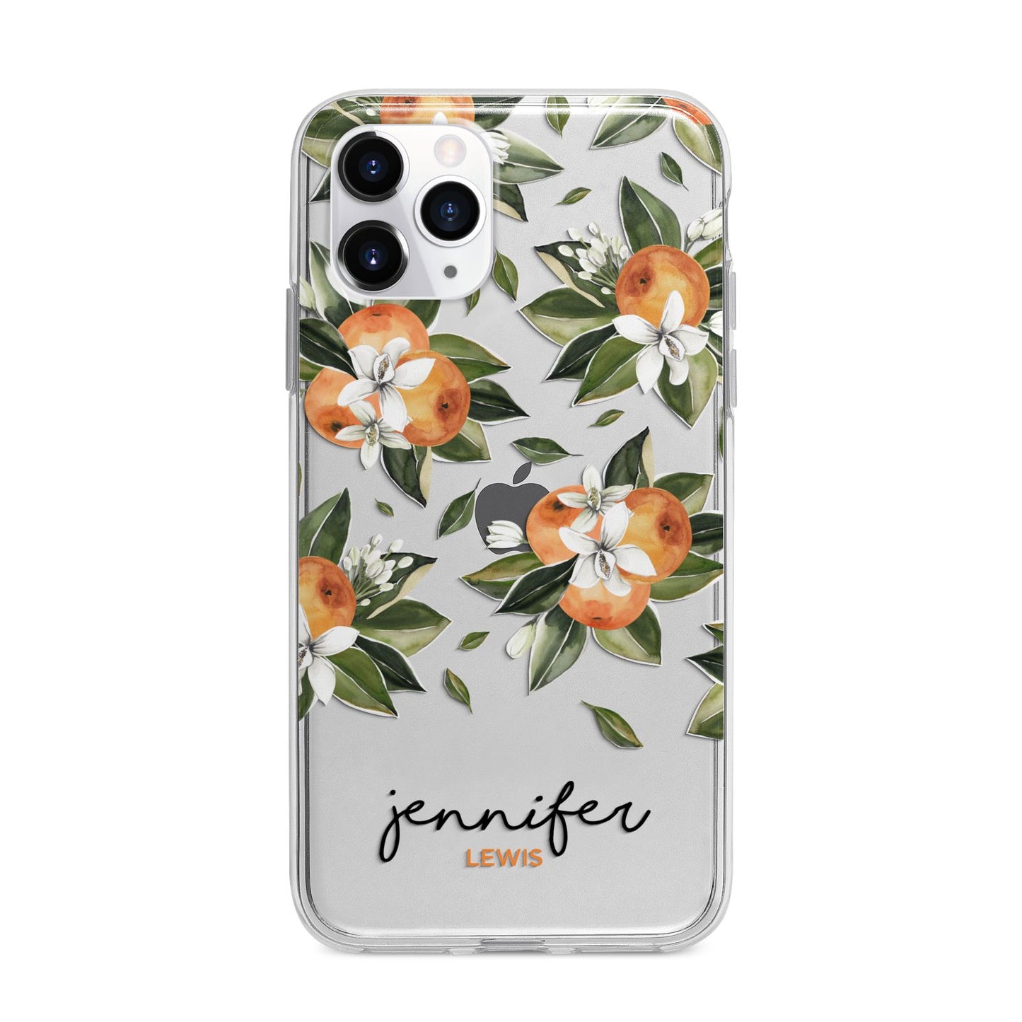 Personalised Bunch of Oranges Apple iPhone 11 Pro Max in Silver with Bumper Case