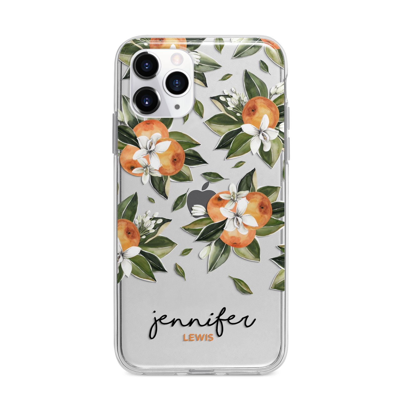 Personalised Bunch of Oranges Apple iPhone 11 Pro in Silver with Bumper Case