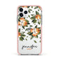 Personalised Bunch of Oranges Apple iPhone 11 Pro in Silver with Pink Impact Case
