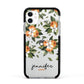 Personalised Bunch of Oranges Apple iPhone 11 in White with Black Impact Case