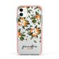 Personalised Bunch of Oranges Apple iPhone 11 in White with Pink Impact Case