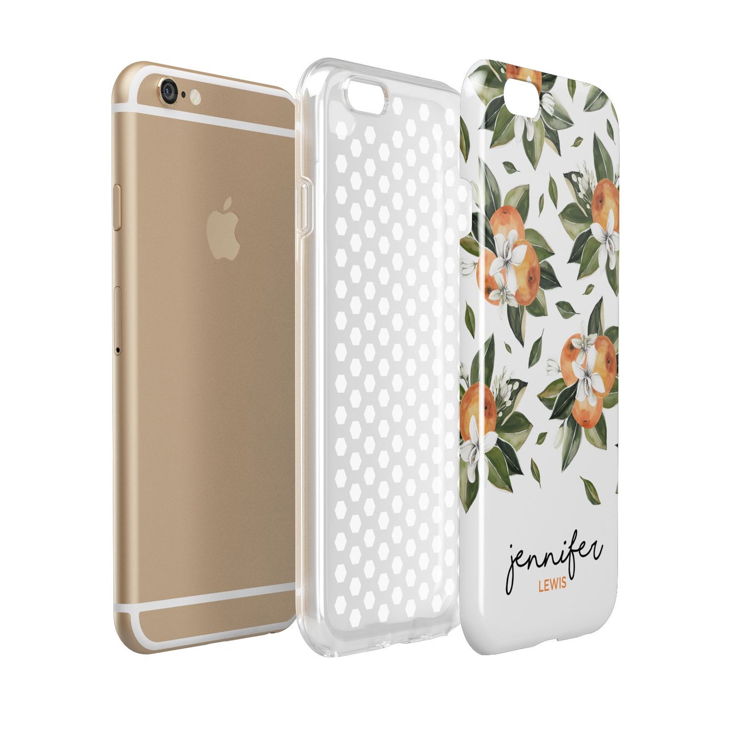 Personalised Bunch of Oranges Apple iPhone 6 3D Tough Case Expanded view