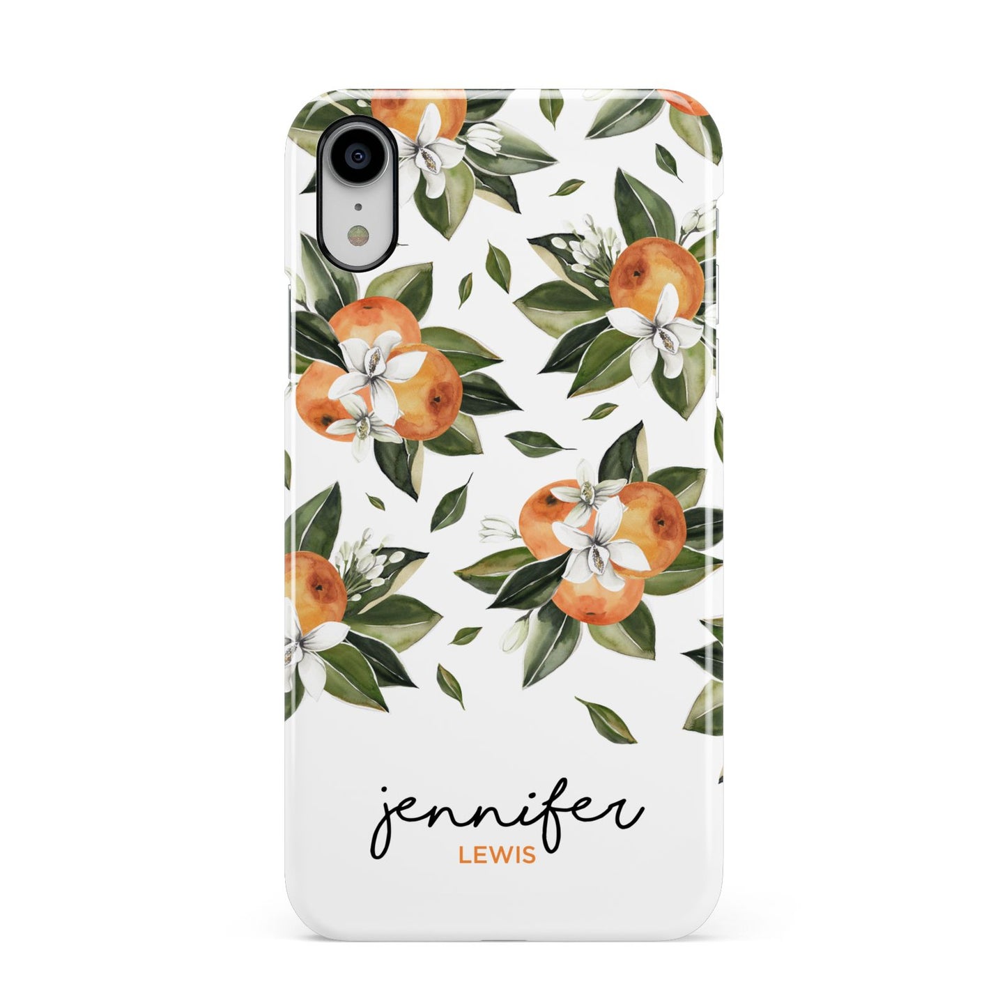 Personalised Bunch of Oranges Apple iPhone XR White 3D Snap Case