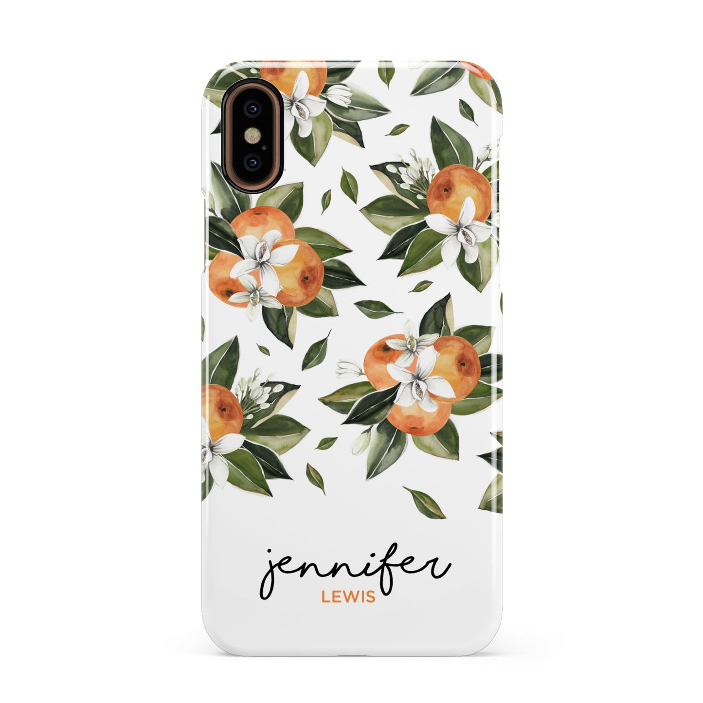 Personalised Bunch of Oranges Apple iPhone XS 3D Snap Case