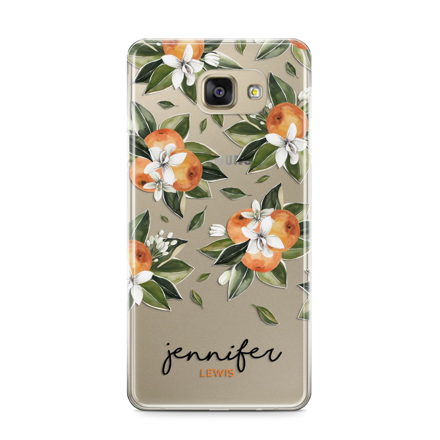 Personalised Bunch of Oranges Samsung Galaxy A9 2016 Case on gold phone