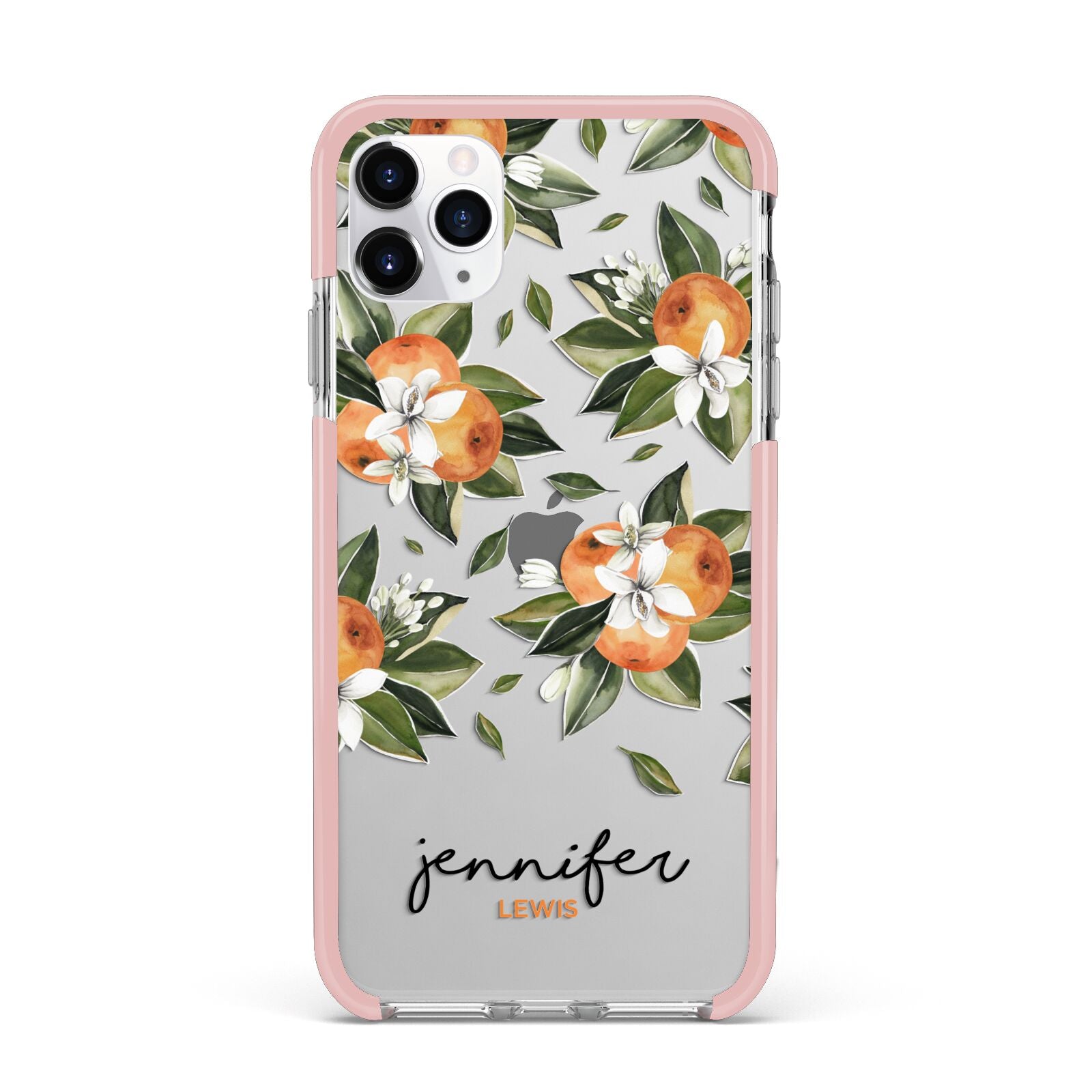 Personalised Bunch of Oranges iPhone 11 Pro Max Impact Pink Edge Case