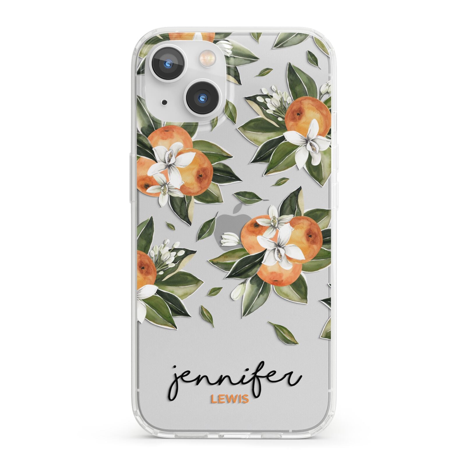 Personalised Bunch of Oranges iPhone 13 Clear Bumper Case