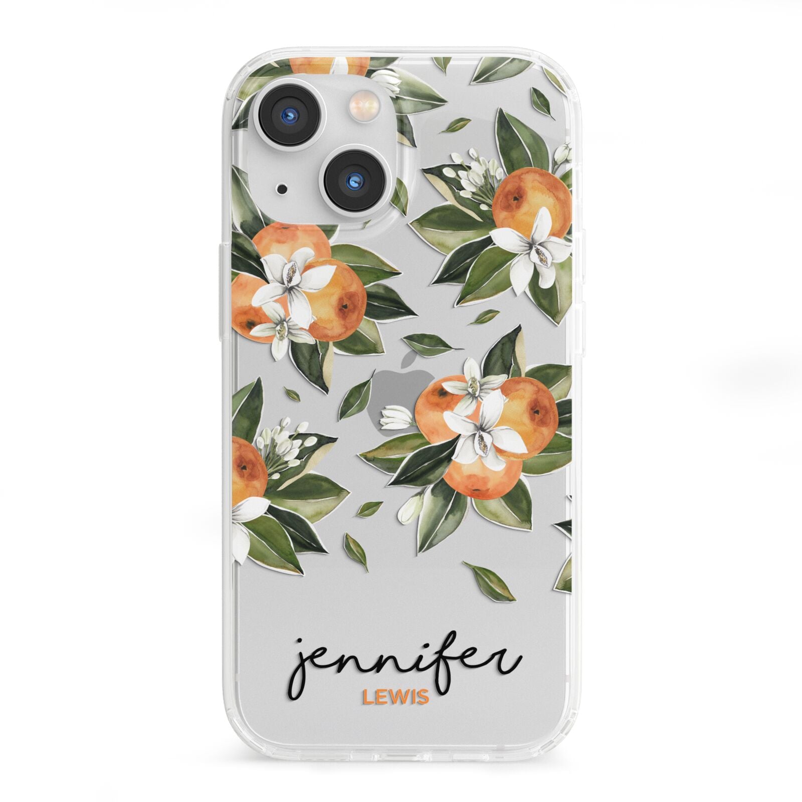 Personalised Bunch of Oranges iPhone 13 Mini Clear Bumper Case