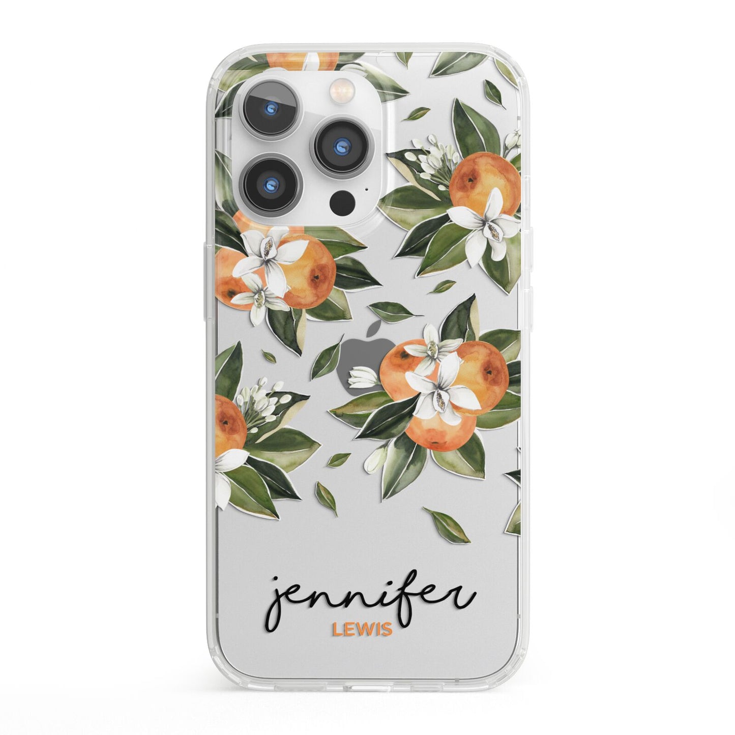 Personalised Bunch of Oranges iPhone 13 Pro Clear Bumper Case