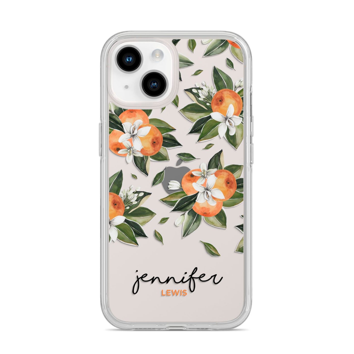 Personalised Bunch of Oranges iPhone 14 Clear Tough Case Starlight