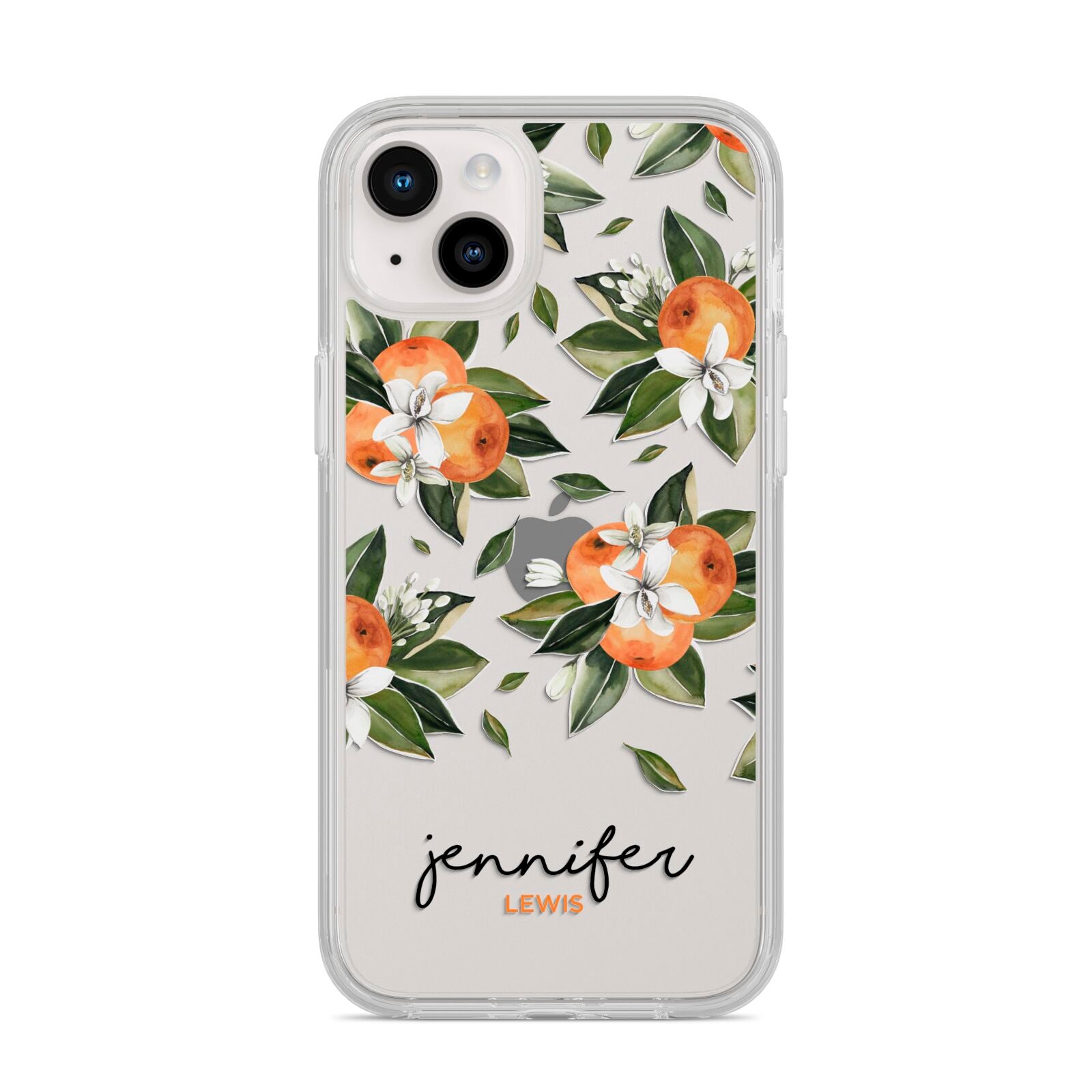 Personalised Bunch of Oranges iPhone 14 Plus Clear Tough Case Starlight