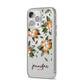 Personalised Bunch of Oranges iPhone 14 Pro Max Clear Tough Case Silver Angled Image