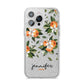 Personalised Bunch of Oranges iPhone 14 Pro Max Glitter Tough Case Silver