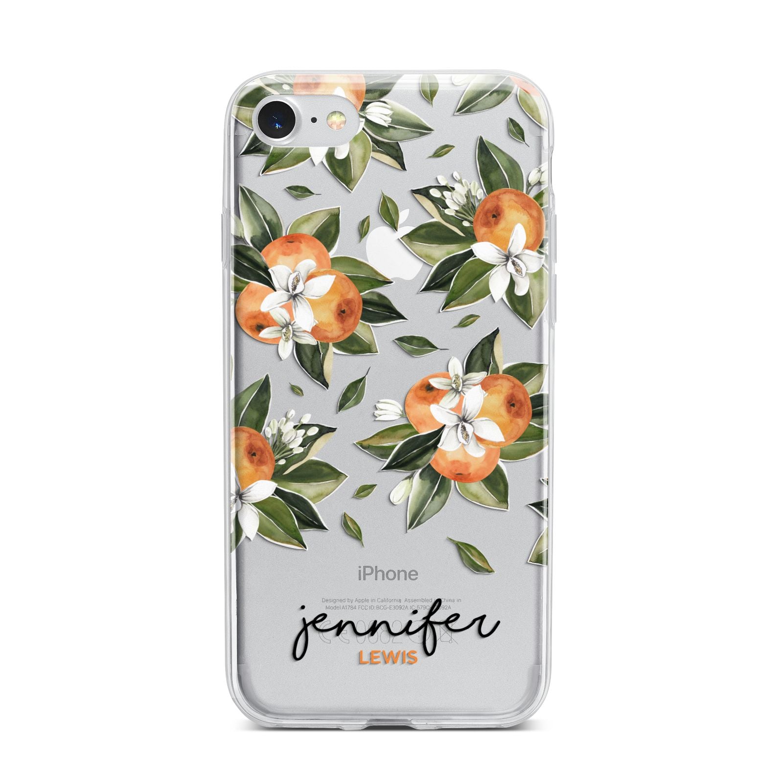 Personalised Bunch of Oranges iPhone 7 Bumper Case on Silver iPhone