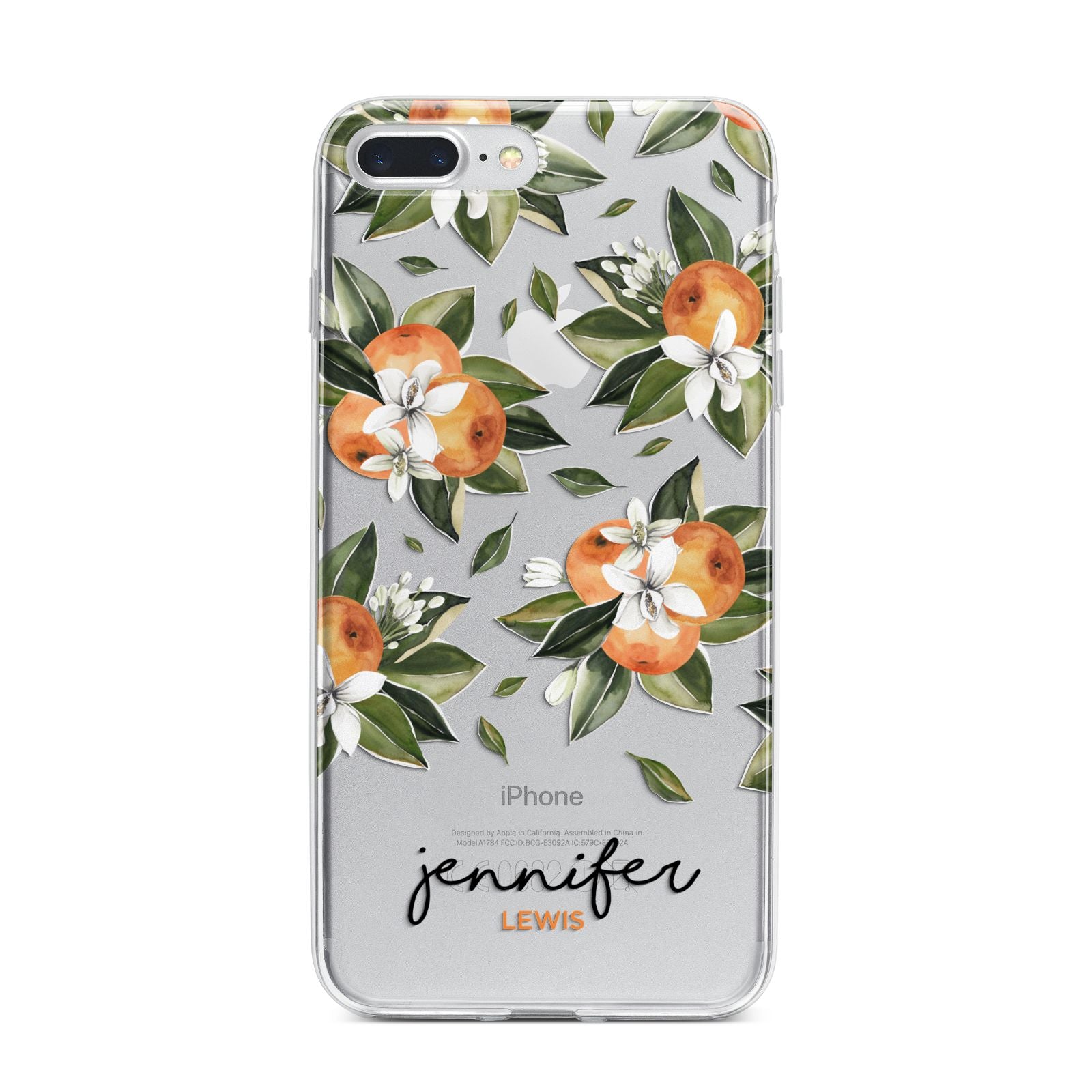 Personalised Bunch of Oranges iPhone 7 Plus Bumper Case on Silver iPhone