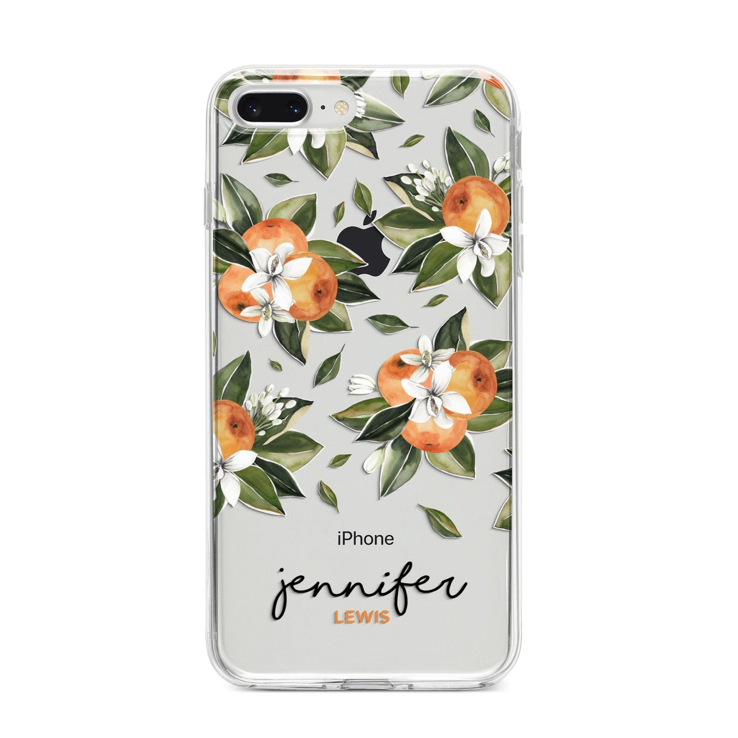 Personalised Bunch of Oranges iPhone 8 Plus Bumper Case on Silver iPhone
