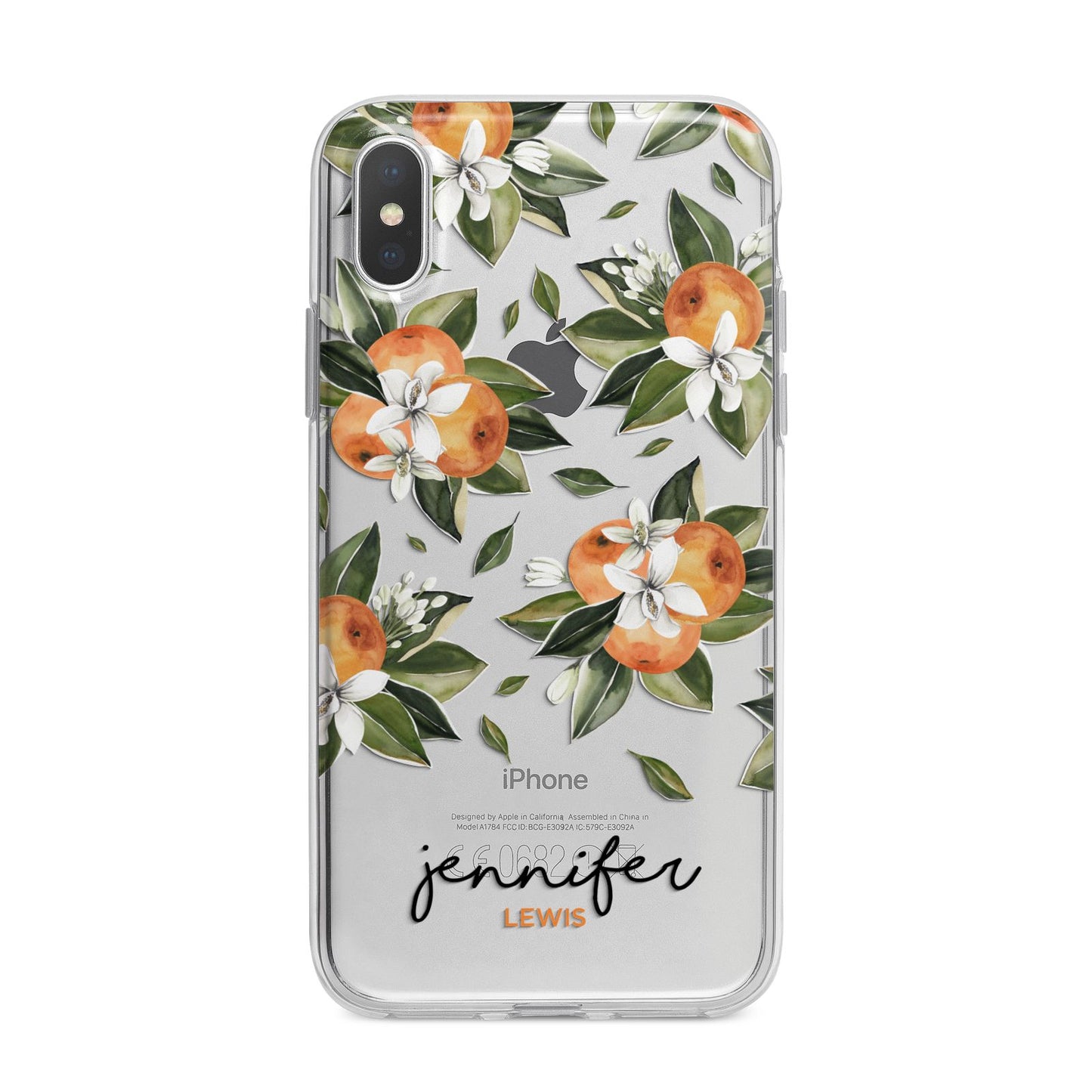 Personalised Bunch of Oranges iPhone X Bumper Case on Silver iPhone Alternative Image 1