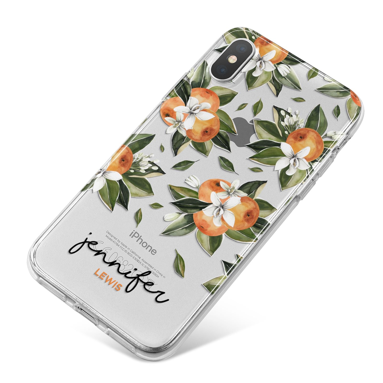 Personalised Bunch of Oranges iPhone X Bumper Case on Silver iPhone