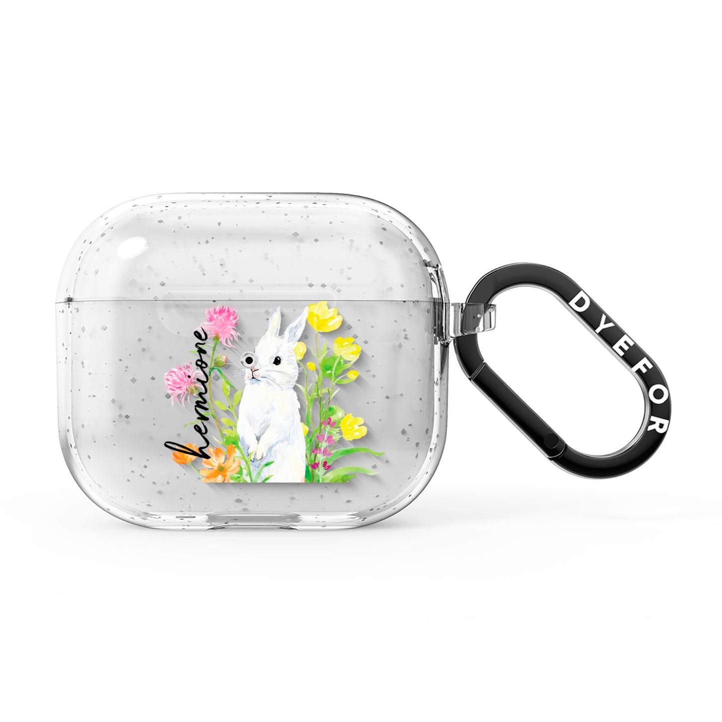 Personalised Bunny Rabbit AirPods Glitter Case 3rd Gen