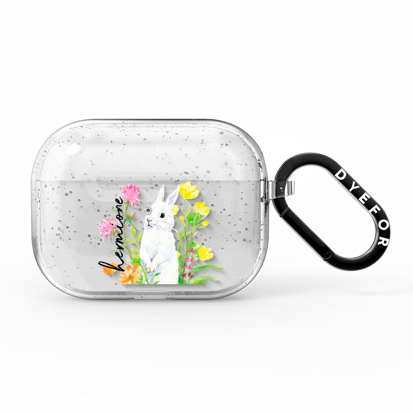 Personalised Bunny Rabbit AirPods Pro Glitter Case