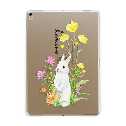 Personalised Bunny Rabbit Apple iPad Gold Case