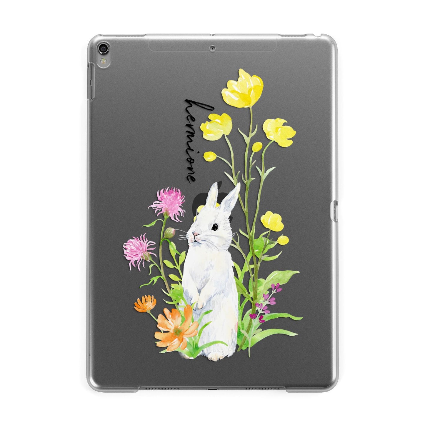 Personalised Bunny Rabbit Apple iPad Grey Case