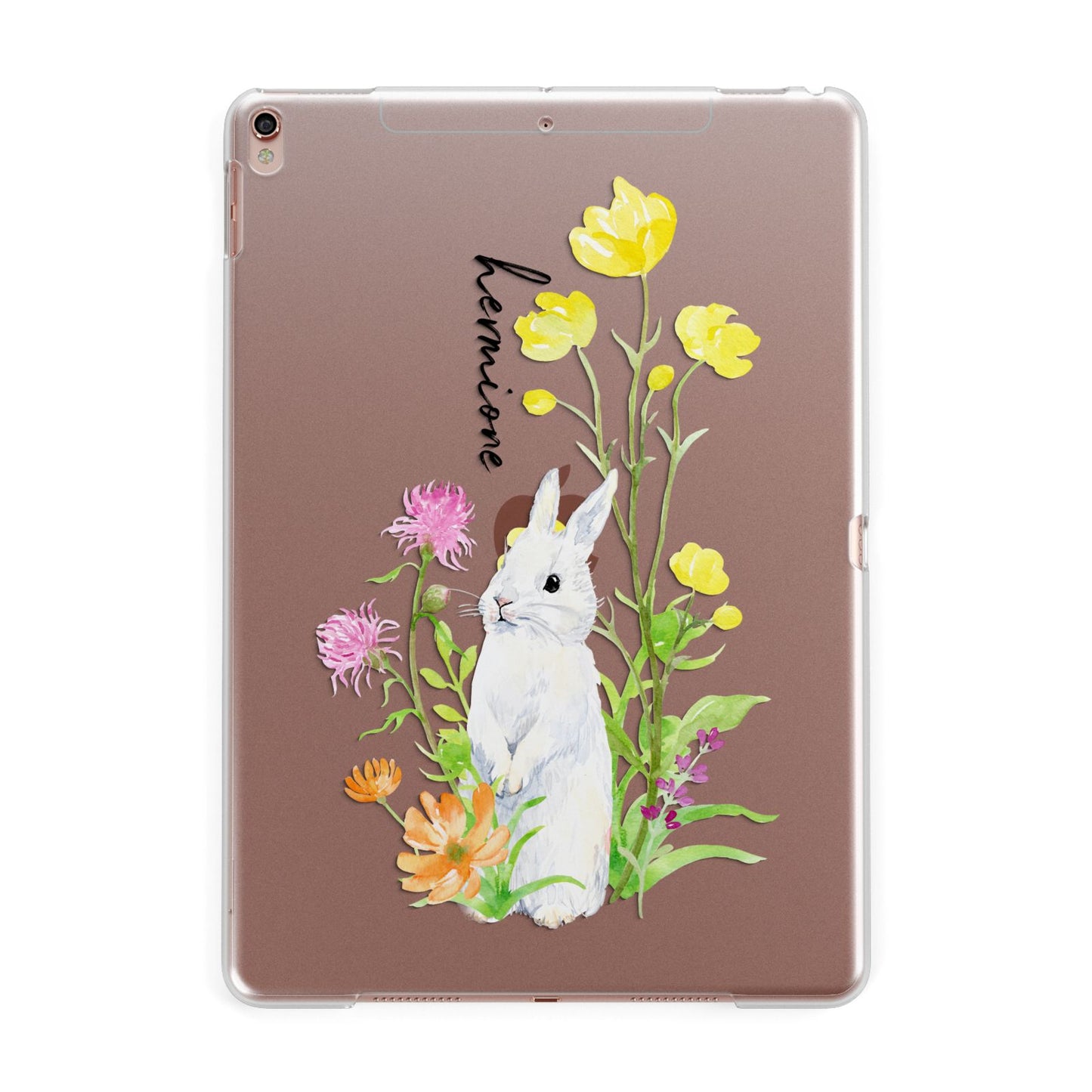 Personalised Bunny Rabbit Apple iPad Rose Gold Case