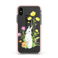 Personalised Bunny Rabbit Apple iPhone Xs Impact Case Pink Edge on Black Phone