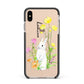 Personalised Bunny Rabbit Apple iPhone Xs Max Impact Case Black Edge on Gold Phone