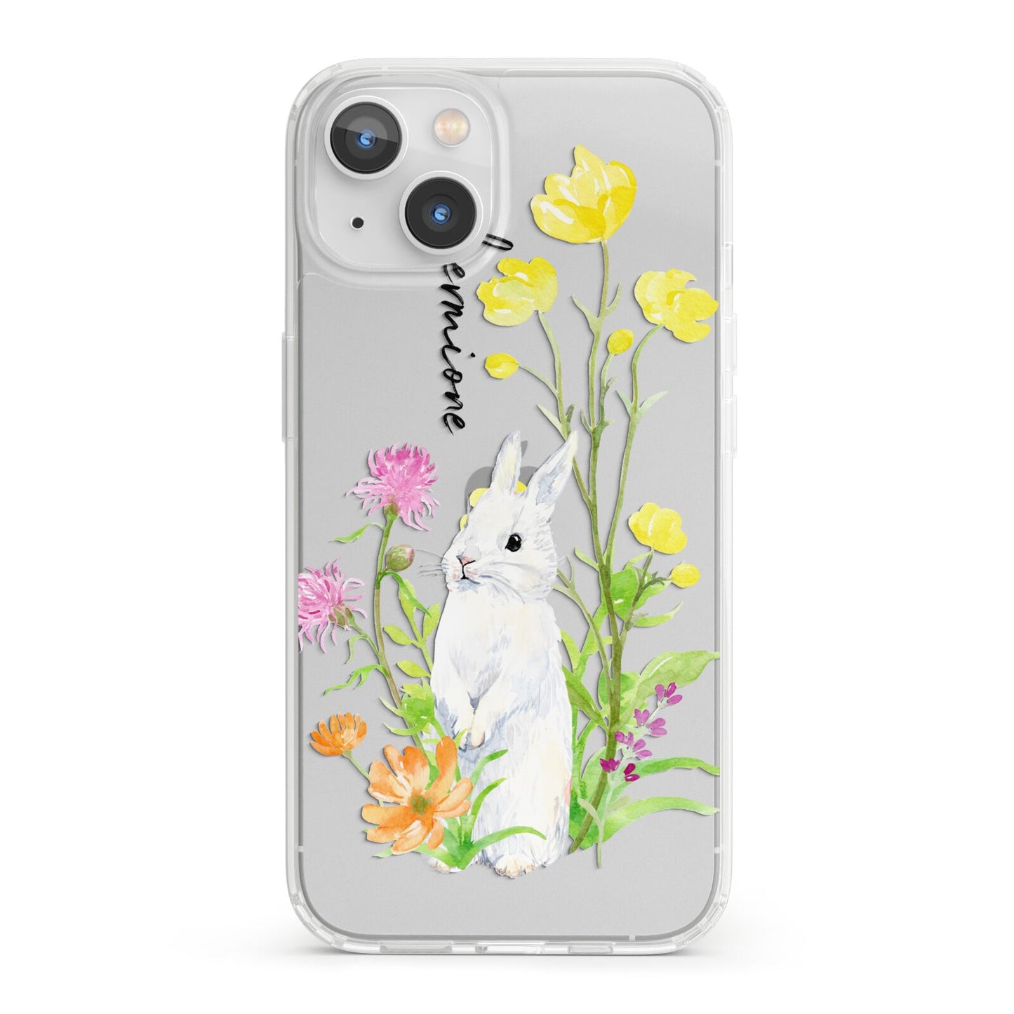 Personalised Bunny Rabbit iPhone 13 Clear Bumper Case