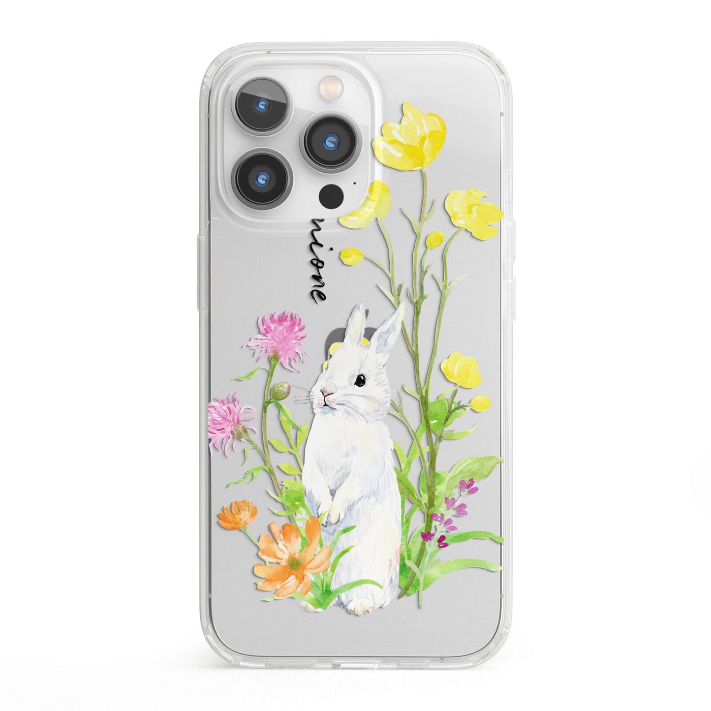 Personalised Bunny Rabbit iPhone 13 Pro Clear Bumper Case