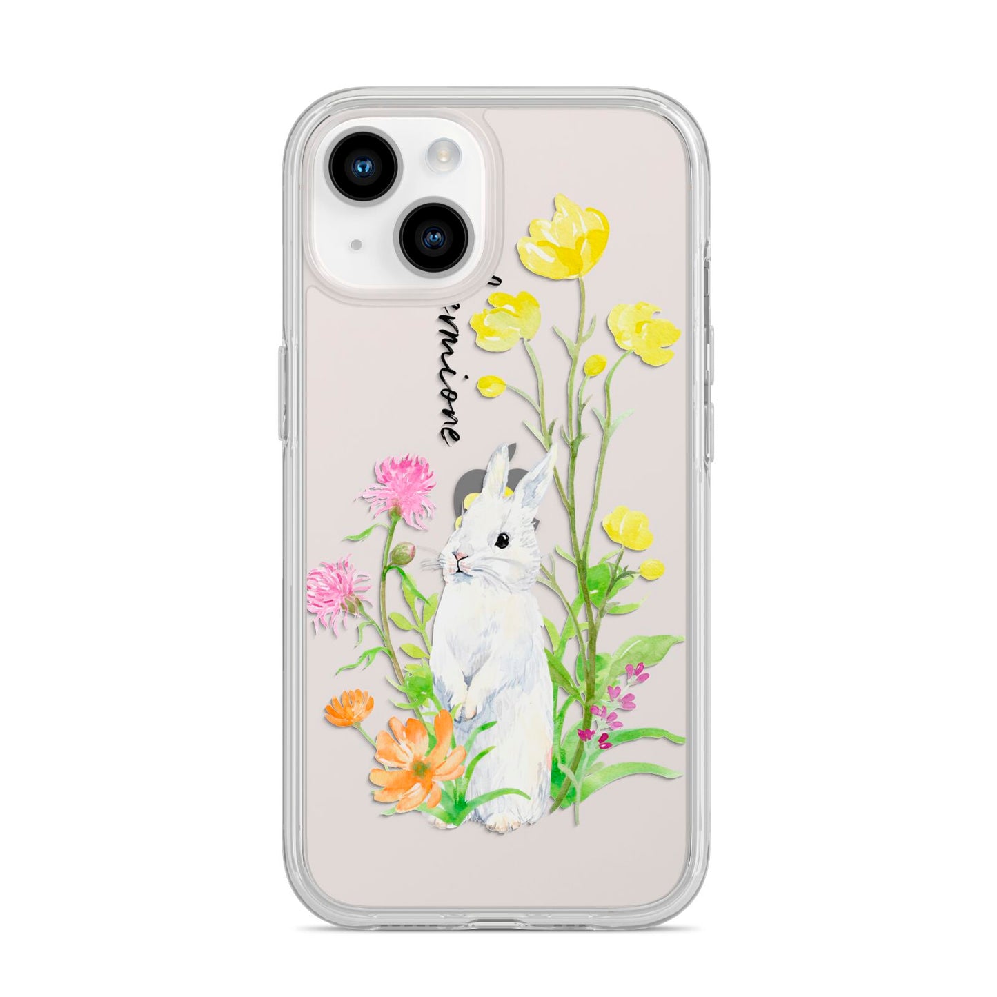 Personalised Bunny Rabbit iPhone 14 Clear Tough Case Starlight