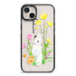 Personalised Bunny Rabbit iPhone 14 Plus Black Impact Case on Silver phone