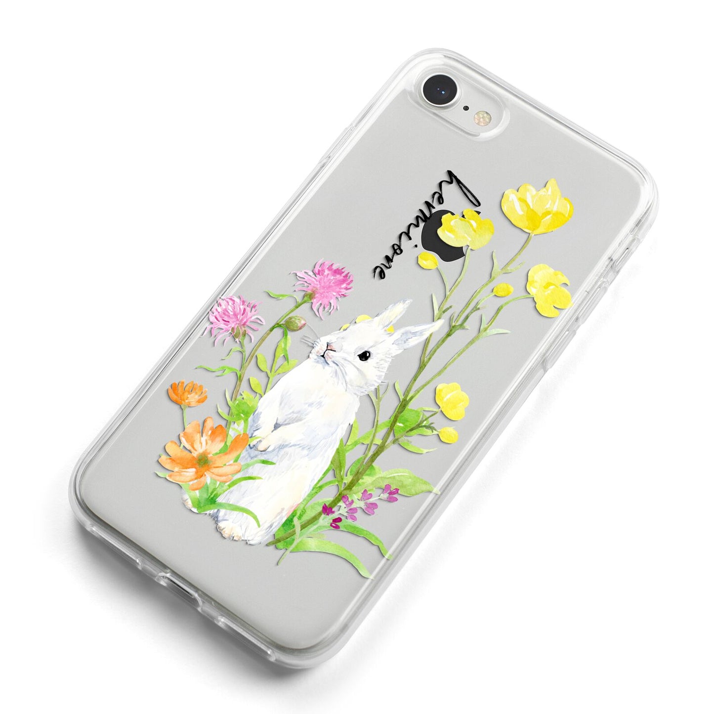 Personalised Bunny Rabbit iPhone 8 Bumper Case on Silver iPhone Alternative Image