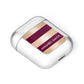 Personalised Burgundy Gold Name Initials AirPods Case Laid Flat